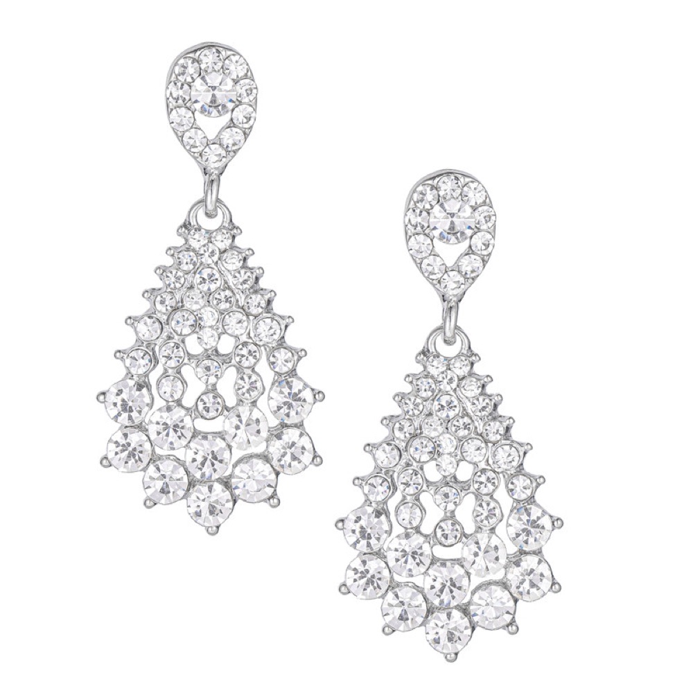 Bridal Crystal Statement Earrings Style 03