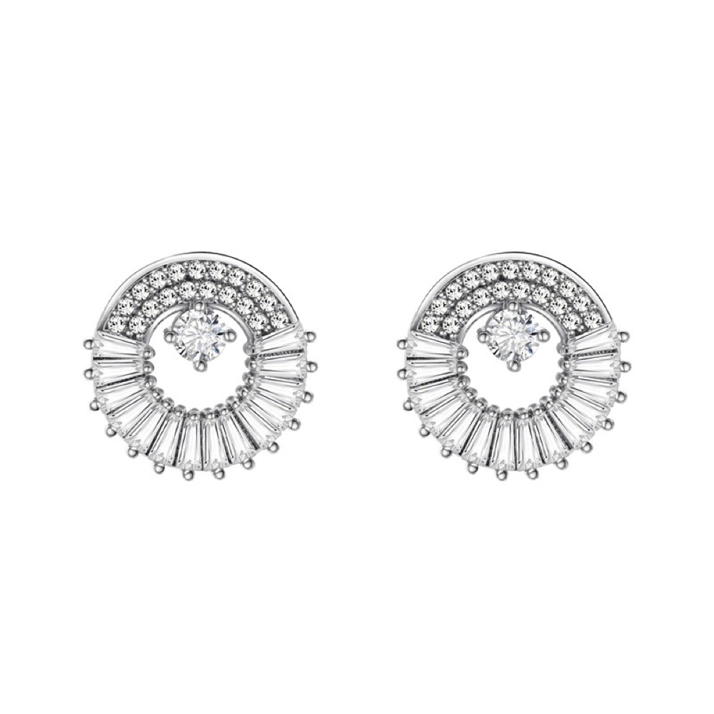 Cocktail Crystal Fan Stud Earrings