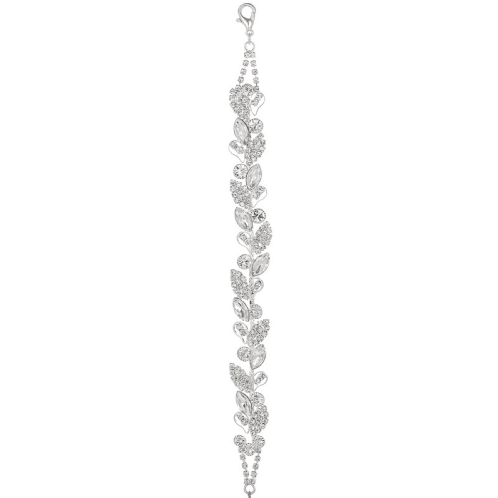Floral Leaf Crystal Bracelet