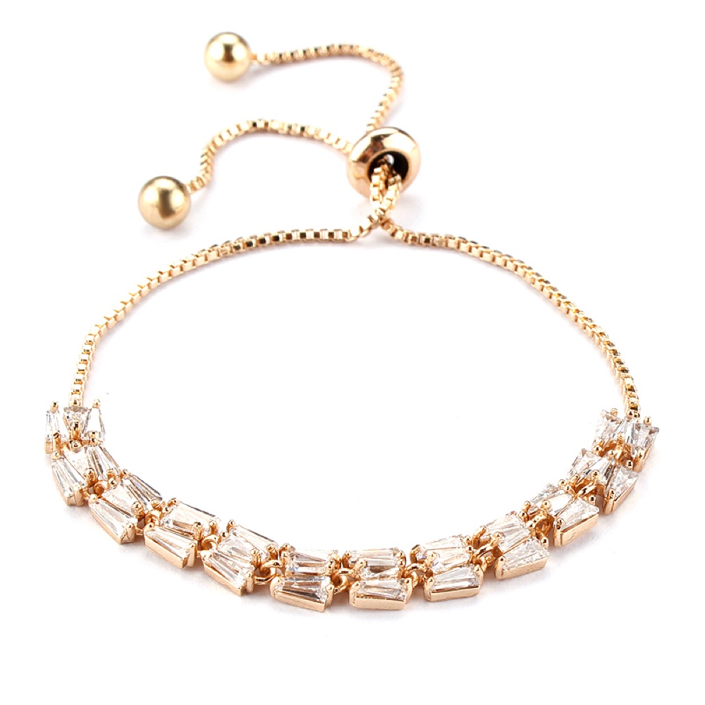 Gold Baguette Crystal Bracelet