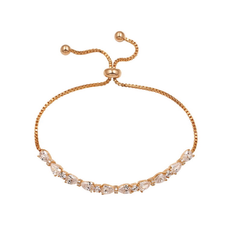 Gold Pear Crystal Bracelet